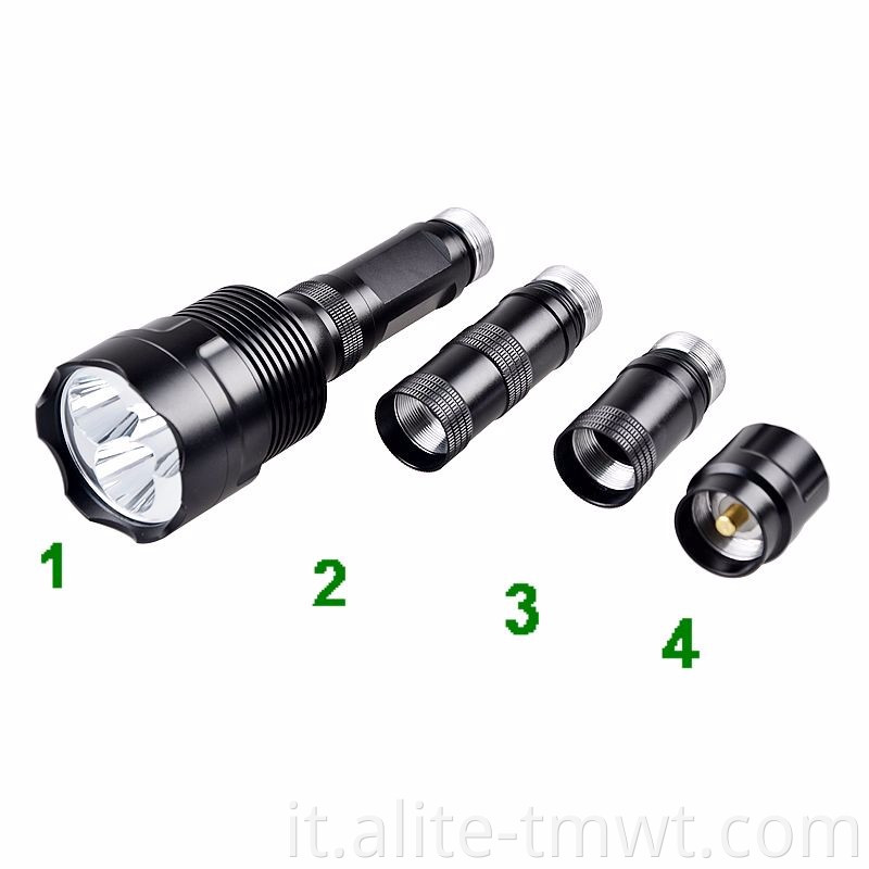 Luce spot a gamma a lungo raggio da 500 m Torcia T6 LED LED ad alta potenza Luce flash